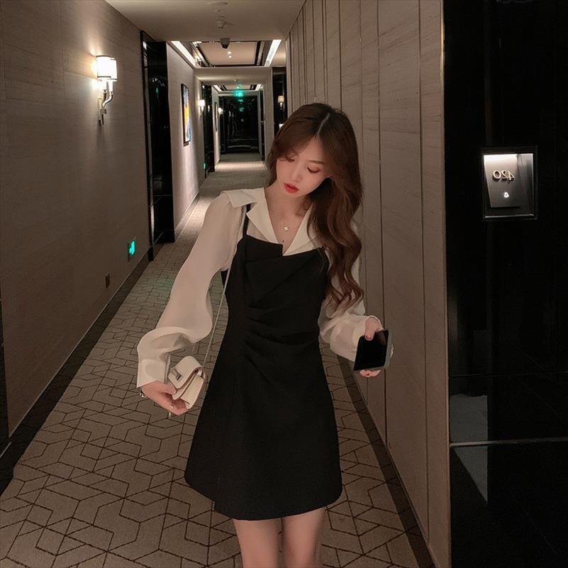 vintage elegant patchwork women dress long sleeve office slim black one piece korean summer, Black;gray
vintage elegant patchwork women dress long sleeve office slim black one piece korean summer, Black;gray
