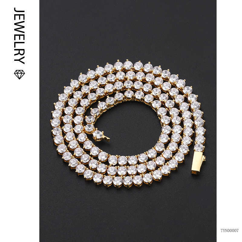 2021 new custom Necklace women's Pendant Necklace gold 4.0 three claw tennis chain X0707
2021 new custom Necklace women's Pendant Necklace gold 4.0 three claw tennis chain X0707