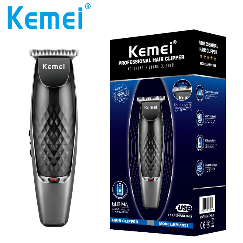Kemei KM-1951 Professional Hair Trimmer Electric hair Clipper USB Charger Machine C260312