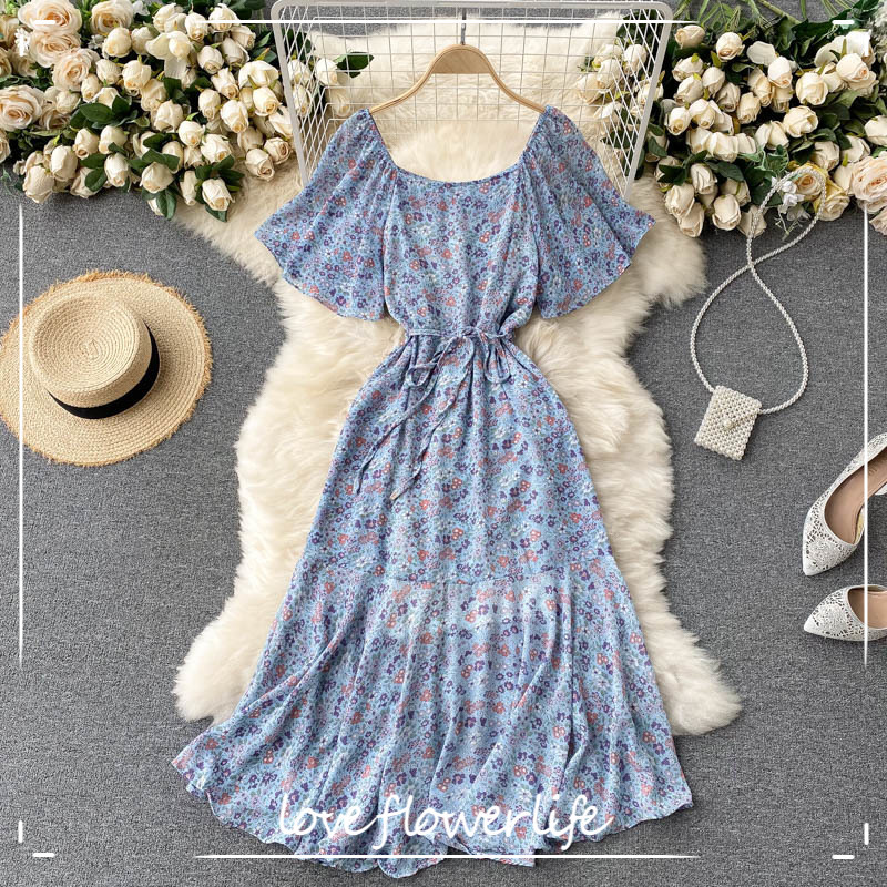 LoveFlowerLife Korean Summer Boho Print Chiffon Midi Dress Sweet Floral Women Square Collar Flying Sleeve Ruffle A-line Dresses 210521, Black
LoveFlowerLife Korean Summer Boho Print Chiffon Midi Dress Sweet Floral Women Square Collar Flying Sleeve Ruffle A-line Dresses 210521, Black