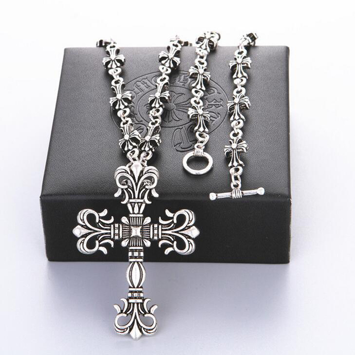 Fashion Cross Stainless Steel Chrom&Hearts Pendant Necklace Titanium Steels Vintage Retro Gothic Punk Styles Hip-Hop Long Sweater Chain Part, Silver
Fashion Cross Stainless Steel Chrom&Hearts Pendant Necklace Titanium Steels Vintage Retro Gothic Punk Styles Hip-Hop Long Sweater Chain Part, Silver