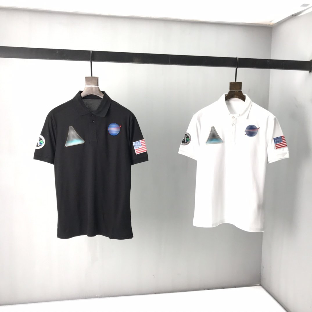 21SS European spring and summer fashion luxury aviation patch element letter printed POLO shirt men's designer high-quality counters cl, White;black
21SS European spring and summer fashion luxury aviation patch element letter printed POLO shirt men's designer high-quality counters cl, White;black