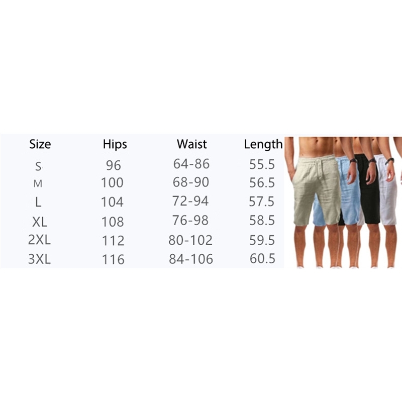 Cotton Linen Men's Shorts Summer Casual Fashion Breathable Solid Beach Shorts Thin Breathable Elastic Waist Male Sweatpants 210603