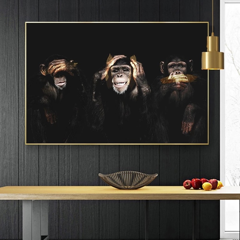 Dark Wise 3 Monkey Gorilla Pictures Animal Posters And Prints Canvas Painting Wall Art For Living Kids Room Decoration
Dark Wise 3 Monkey Gorilla Pictures Animal Posters And Prints Canvas Painting Wall Art For Living Kids Room Decoration