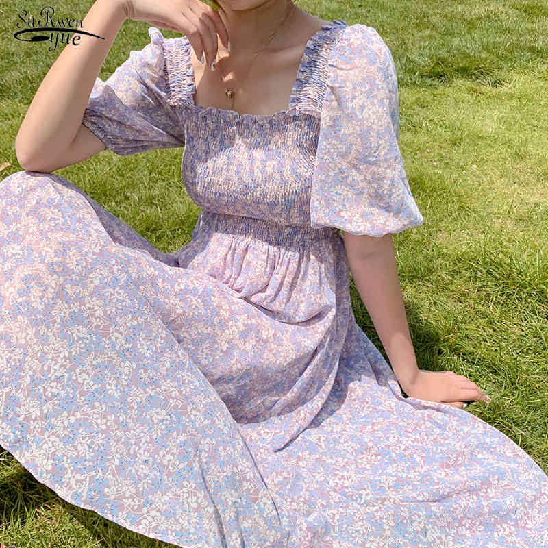 Summer Chiffon Floral Puff Sleeve Square Collar Women Dress Korean Prairie Chic Vintage Maxi Robe Longue Femme Ete 14672 210518, Picture colour
Summer Chiffon Floral Puff Sleeve Square Collar Women Dress Korean Prairie Chic Vintage Maxi Robe Longue Femme Ete 14672 210518, Picture colour
