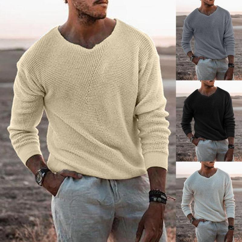 Men's Sweaters Men Sweater Long Sleeve Solid Color Breathable V Neck Stretchy Knitted Jumpers Tops Male Pullover Casual Streetwear, White;black
Men's Sweaters Men Sweater Long Sleeve Solid Color Breathable V Neck Stretchy Knitted Jumpers Tops Male Pullover Casual Streetwear, White;black