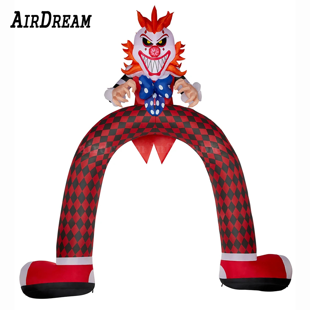 Free ship Outdoor Scary Halloween Inflatable Clown arch Archway Air Blown Clowns Tunnel Devil Door For Entrance Decoration