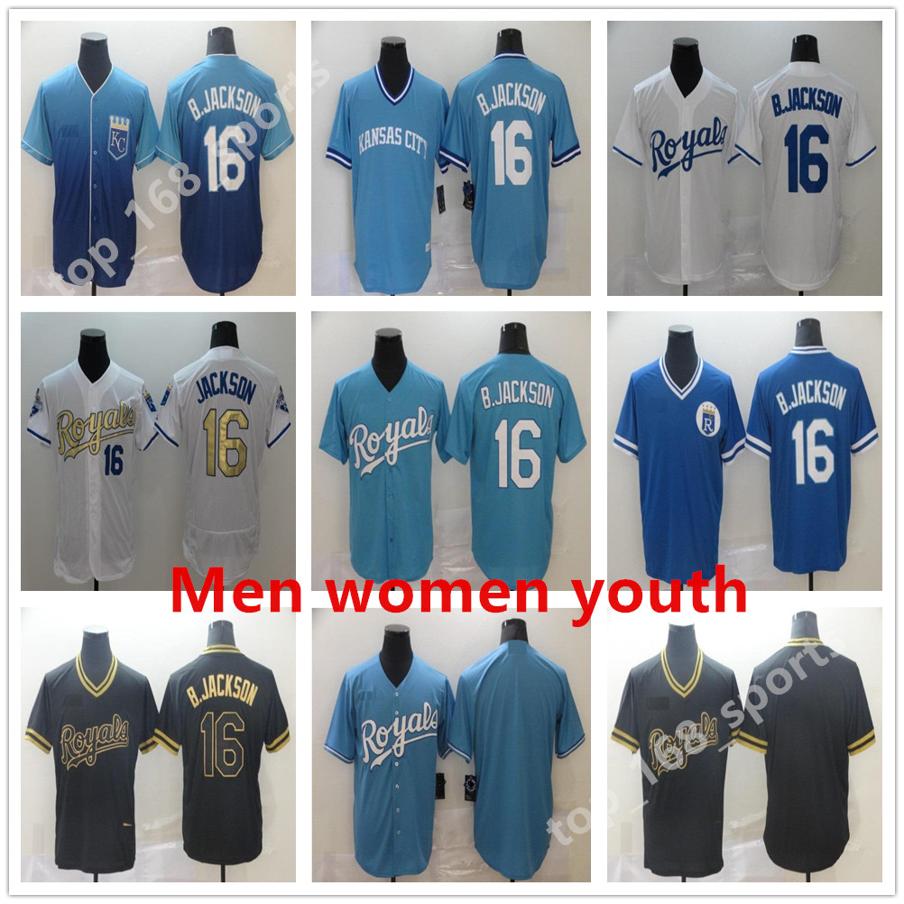 20 21 Royals Mens Jersey #16 Bo Jackson Home Blue White Grey Men Women kids Baseball Jerseys, As pic 
20 21 Royals Mens Jersey #16 Bo Jackson Home Blue White Grey Men Women kids Baseball Jerseys, As pic