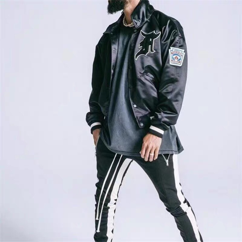 Hot Brand Outlet Feel of God fog season 5 armband badge flying high street coach jacket Baseball Jacket men and women, Black
Hot Brand Outlet Feel of God fog season 5 armband badge flying high street coach jacket Baseball Jacket men and women, Black