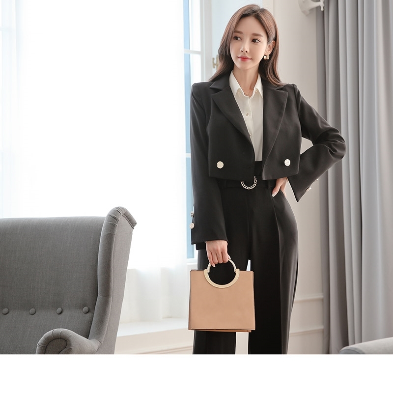 Woman Suits Lady Suit Office Black Fashion Autumn Ladies Blazer Jacket And Pants With Belt 2 Piece Sets High Street Femme 210520