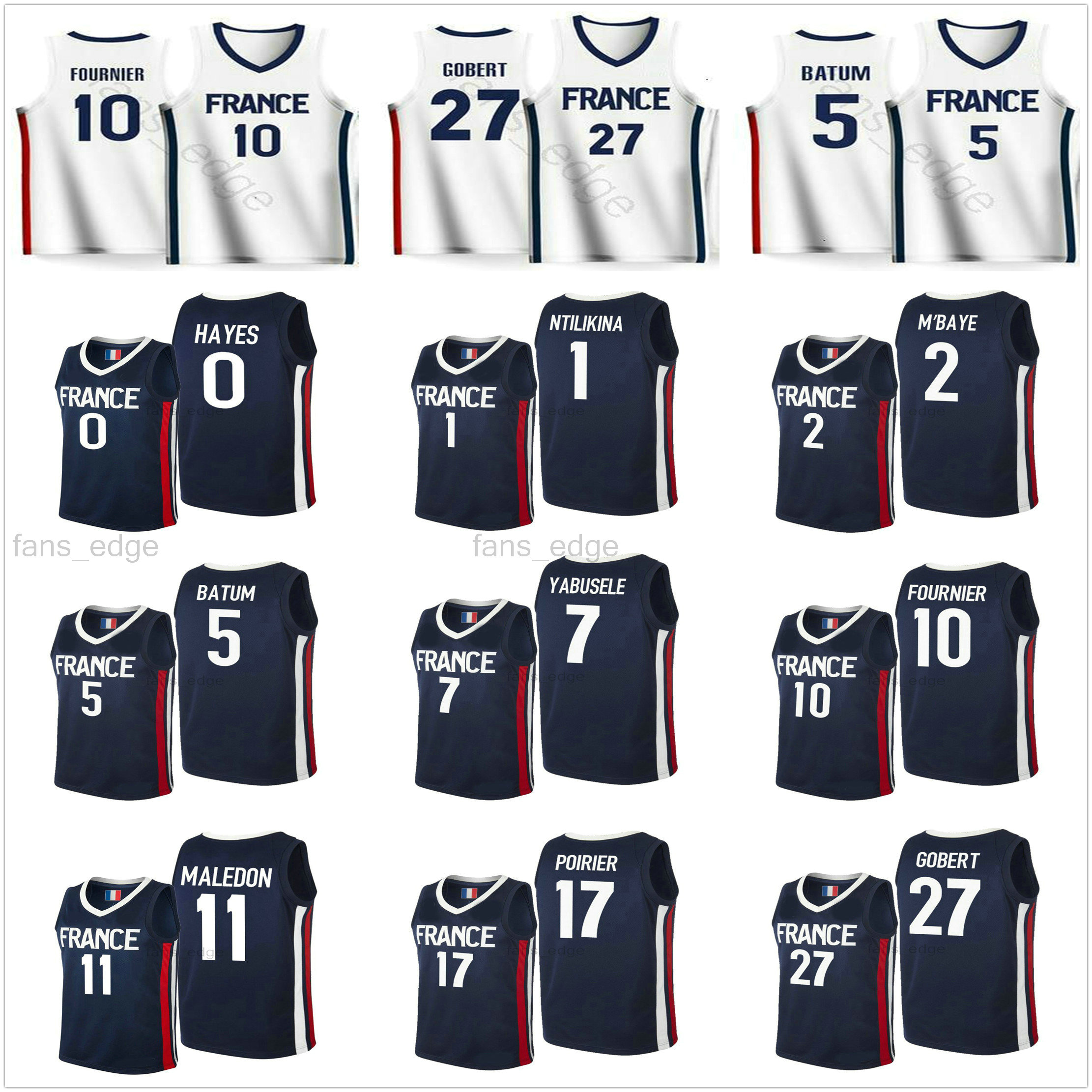 2021 Country Team France Basketball Jerseys Men Woman Youth Rudy Gobert 27 Nicolas Batum 5 Guerschon Yabusele 7 Frank Ntilikina 1 Evan Fournier 10 Vincent Poirier, White
2021 Country Team France Basketball Jerseys Men Woman Youth Rudy Gobert 27 Nicolas Batum 5 Guerschon Yabusele 7 Frank Ntilikina 1 Evan Fournier 10 Vincent Poirier, White