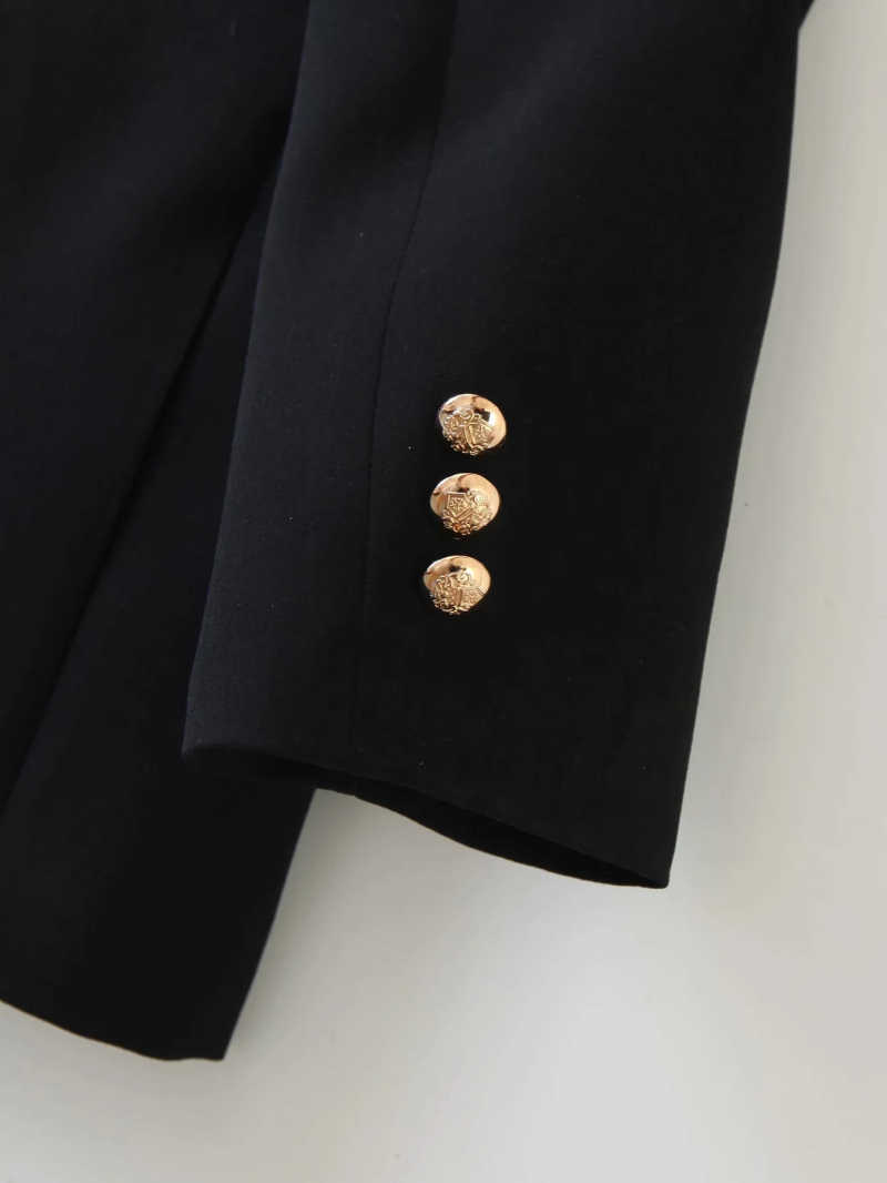 vintage women black blazer jackets fashion ladies elegant notched collar jacket suits casual female chic blazers girls 210527