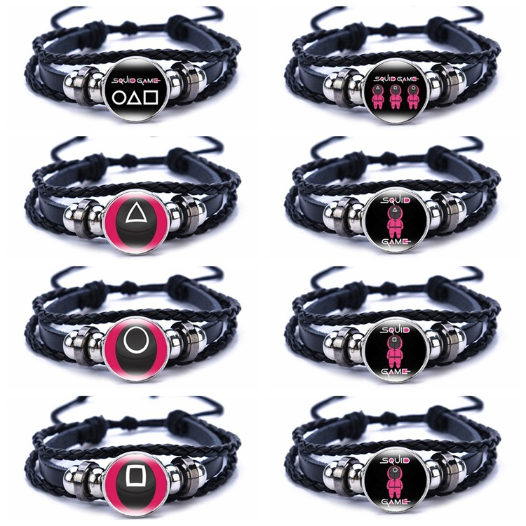 Squid Game Charm Bracelet Wristbands Triangle Multi Leather Bangle Jewelry Women Men Halloween Gift
Squid Game Charm Bracelet Wristbands Triangle Multi Leather Bangle Jewelry Women Men Halloween Gift