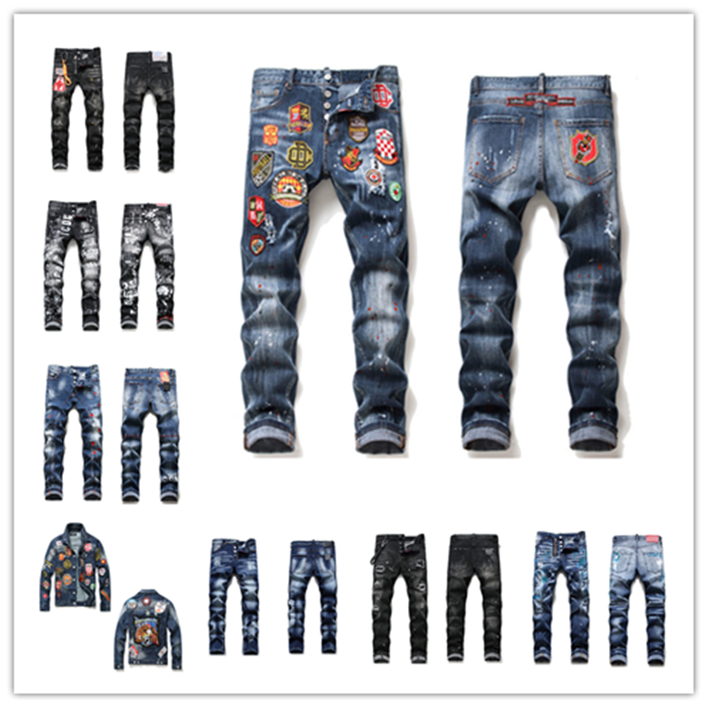 Men's jeans color embroidered messy thread hole patch lanyard decoration denim pants cloth paint splash letter printing stretch 09030201, Blue
Men's jeans color embroidered messy thread hole patch lanyard decoration denim pants cloth paint splash letter printing stretch 09030201, Blue