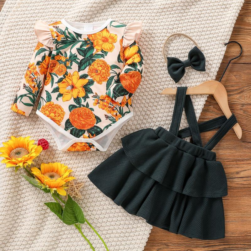Clothing Sets 3pcs Baby Girls Autumn Set Floral Romper +Suspender Skirts +Headbands Girl Princess Outfit Children's Suit 3 6 9 12 18M, White
Clothing Sets 3pcs Baby Girls Autumn Set Floral Romper +Suspender Skirts +Headbands Girl Princess Outfit Children's Suit 3 6 9 12 18M, White