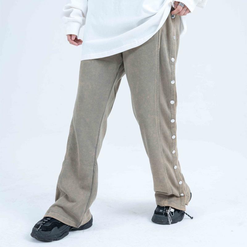 Male Size Buttons Casual Harem Pant Men Streetwear Vintage Fashion Hip Hop Loose Sweatpants Joggers Trousers Men's Pants