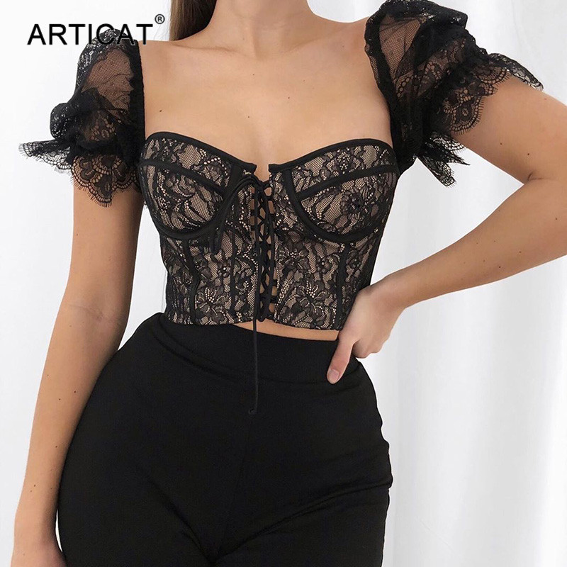 double layers mesh puff sleeve crop women black lace up corsets short shirt female 2021 spring summer clothinghigh quality, Black;gray
double layers mesh puff sleeve crop women black lace up corsets short shirt female 2021 spring summer clothinghigh quality, Black;gray