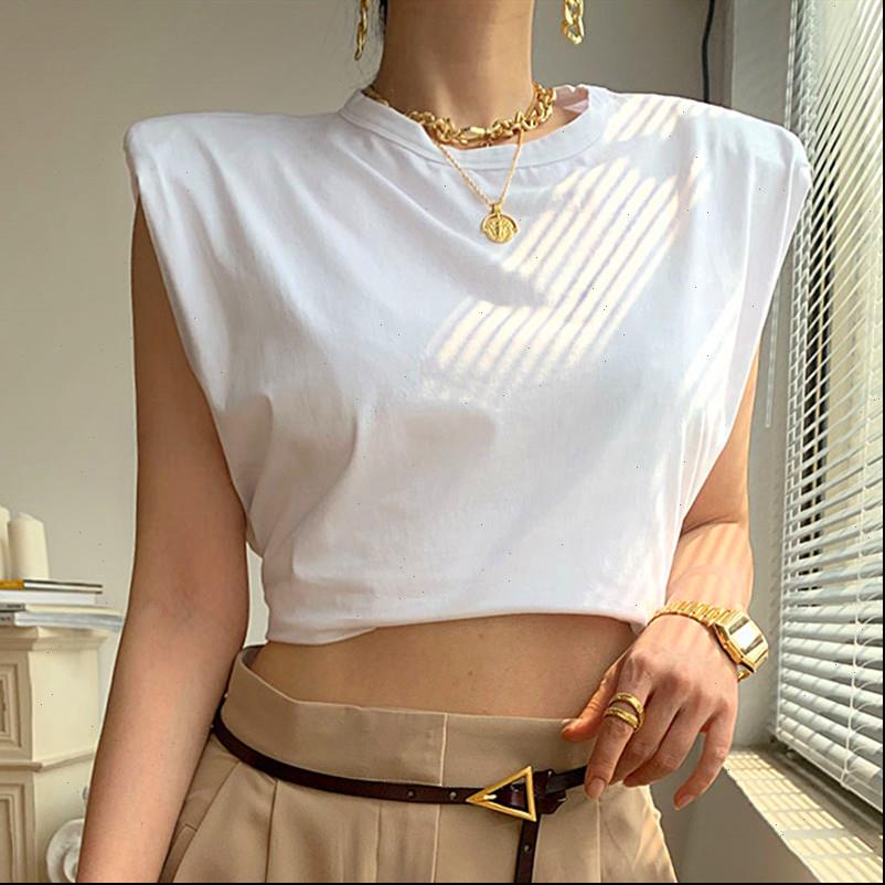 exposed women t shirt navel waistless shoulder pad niche design short shirts brand fashion streetwear cotton solid, White
exposed women t shirt navel waistless shoulder pad niche design short shirts brand fashion streetwear cotton solid, White