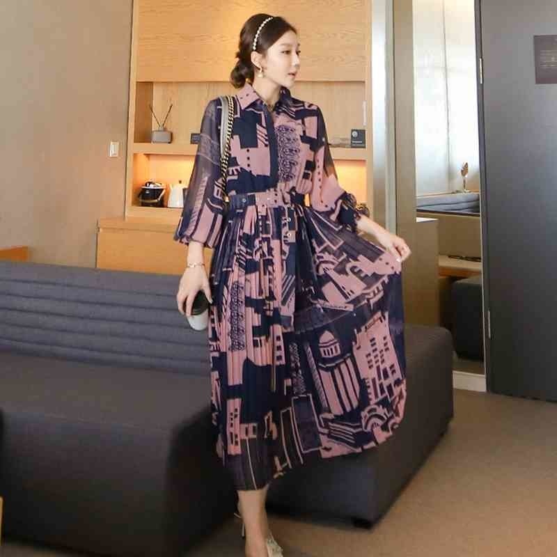 Temperament Shirt Skirt Female Belt Slim Pleated Chiffon Dress Long Sleeve Vintage Printed OL Elegant Arrival 210525, The picture color
Temperament Shirt Skirt Female Belt Slim Pleated Chiffon Dress Long Sleeve Vintage Printed OL Elegant Arrival 210525, The picture color