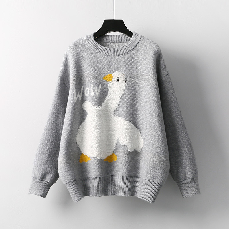 Nomikuma Pull Femme Korean Cartoon Jacquard Knitted Sweater Autumn Winter Causal Long Sleeve Women Knitted Tops 6C932 210427