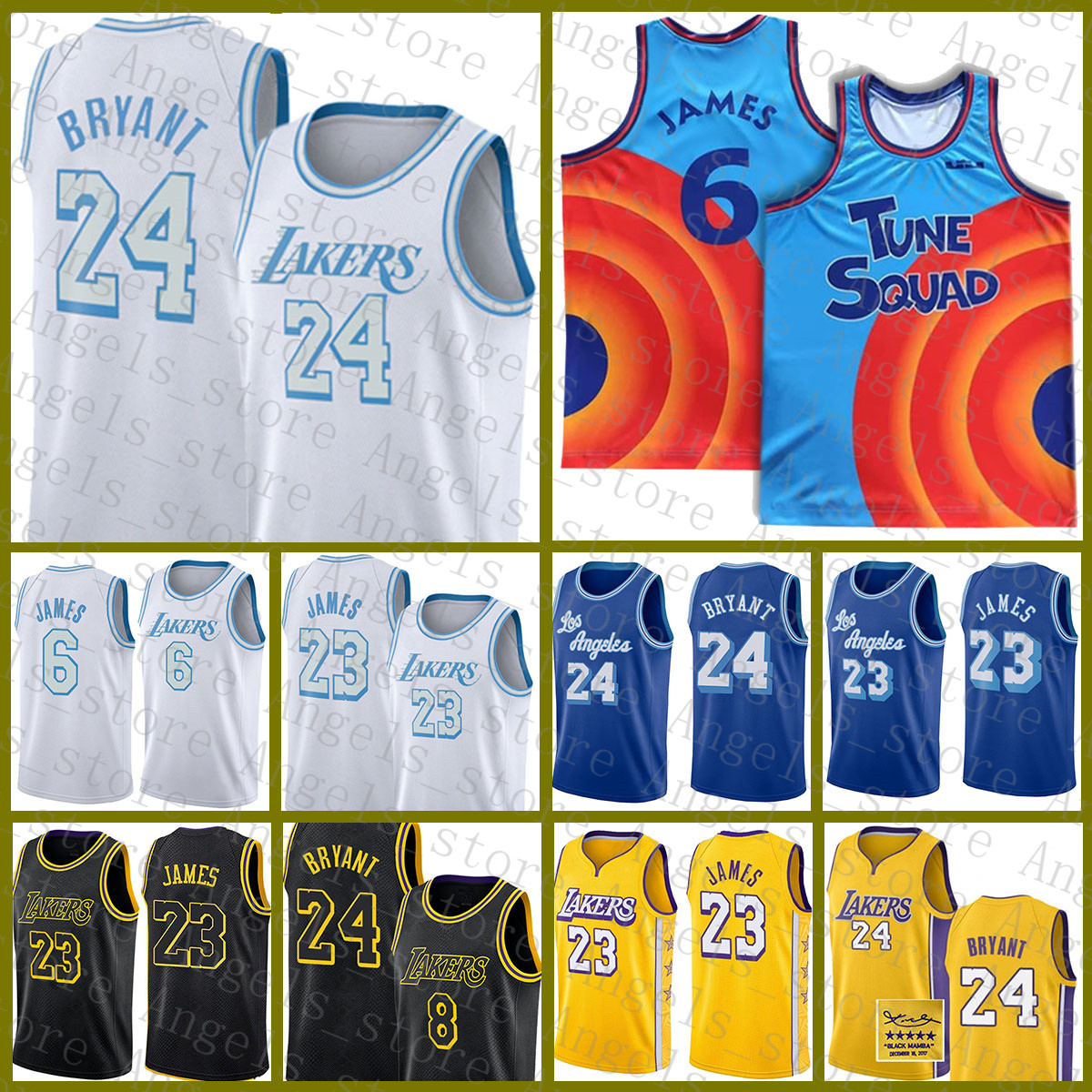 Blue LeBron 6 James Mens Movie Space Jam Tune Squad Los Angeles Lakers Kobe 24 Bryant 2021 Basketball Jersey Ivory, Black;red 
Blue LeBron 6 James Mens Movie Space Jam Tune Squad Los Angeles Lakers Kobe 24 Bryant 2021 Basketball Jersey Ivory, Black;red