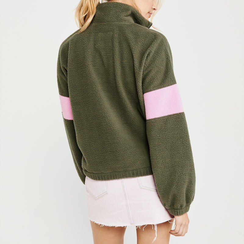 Fleece Casual Sweatshirts Women Long Sleeve Patchwork Teddy Hoodie Zipper Loose Pullovers Autumn Winter Warm Tops 210415