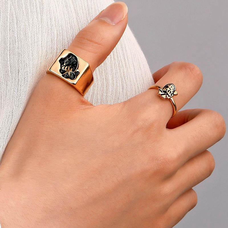 Cluster Rings Men's Hiphop Gold Silver Color Set Statement Rock Vintage Heart Ring For Women Design Couples Jewelry Gifts QW041, Golden;silver
Cluster Rings Men's Hiphop Gold Silver Color Set Statement Rock Vintage Heart Ring For Women Design Couples Jewelry Gifts QW041, Golden;silver