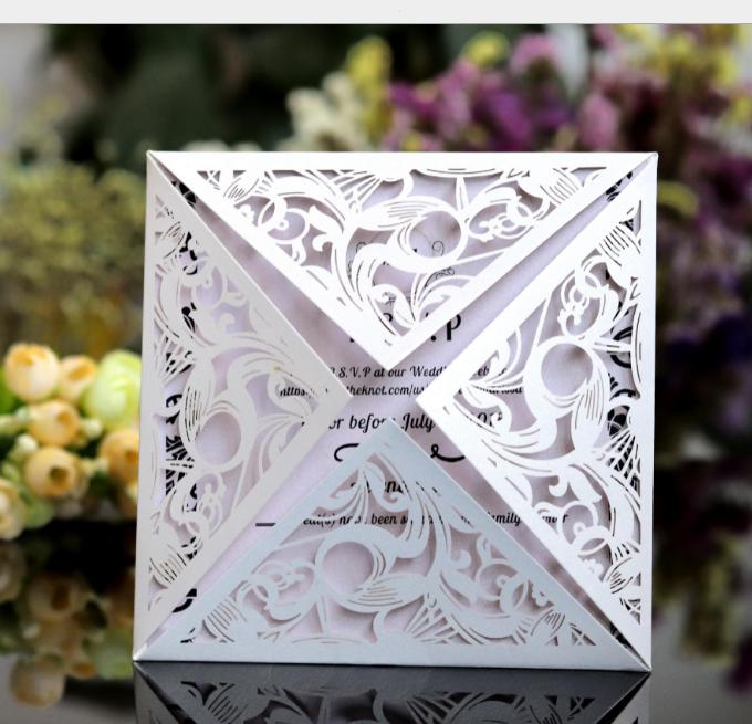 2021 New Laser Cut Blue Wedding Invitations Free Printing Party Invitation Card Flowers Hollow Wedding Cards 6colors Availible Free