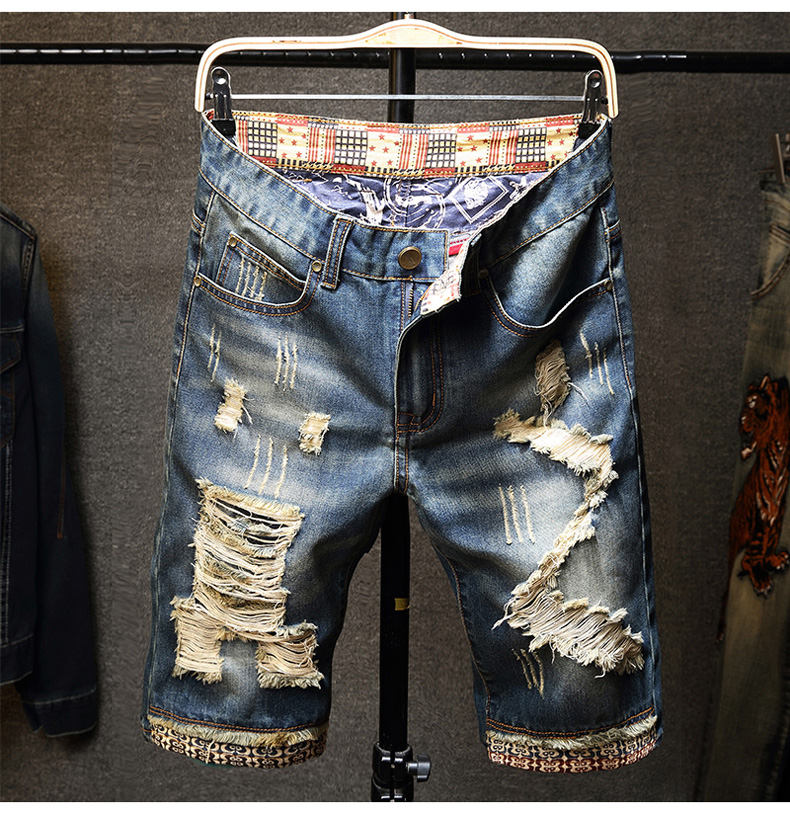 Summer Men's Ripped Short Jeans Capris Streetwear Big Hole Fashion Vintage Blue Slim Hip Hop Denim Shorts Clothes
Summer Men's Ripped Short Jeans Capris Streetwear Big Hole Fashion Vintage Blue Slim Hip Hop Denim Shorts Clothes