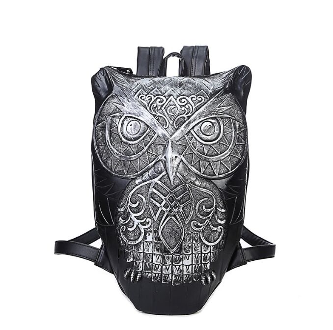 Fashion 3D Embossed Owl Backpack for Men travel bag woman Originality giris personality waterproof Cool School Bags for boys girls