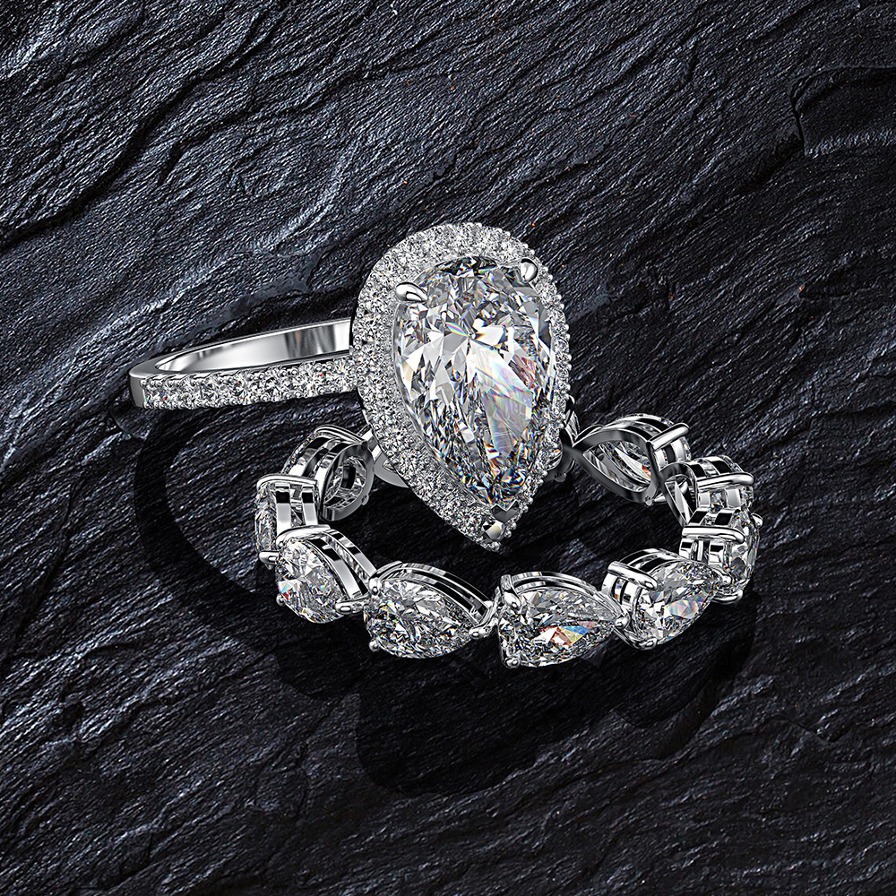 Luxury Water Drop 5ct Moissanite Diamond Ring sets 100% Real 925 sterling silver Engagement Wedding band Rings for Women Jewelry
Luxury Water Drop 5ct Moissanite Diamond Ring sets 100% Real 925 sterling silver Engagement Wedding band Rings for Women Jewelry