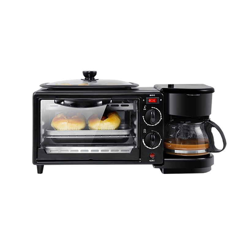 Multifunction Breakfast Making Machine 3 in 1 Electric Coffee Maker Omelette Frying Pan Bread Pizza Baking Oven Household