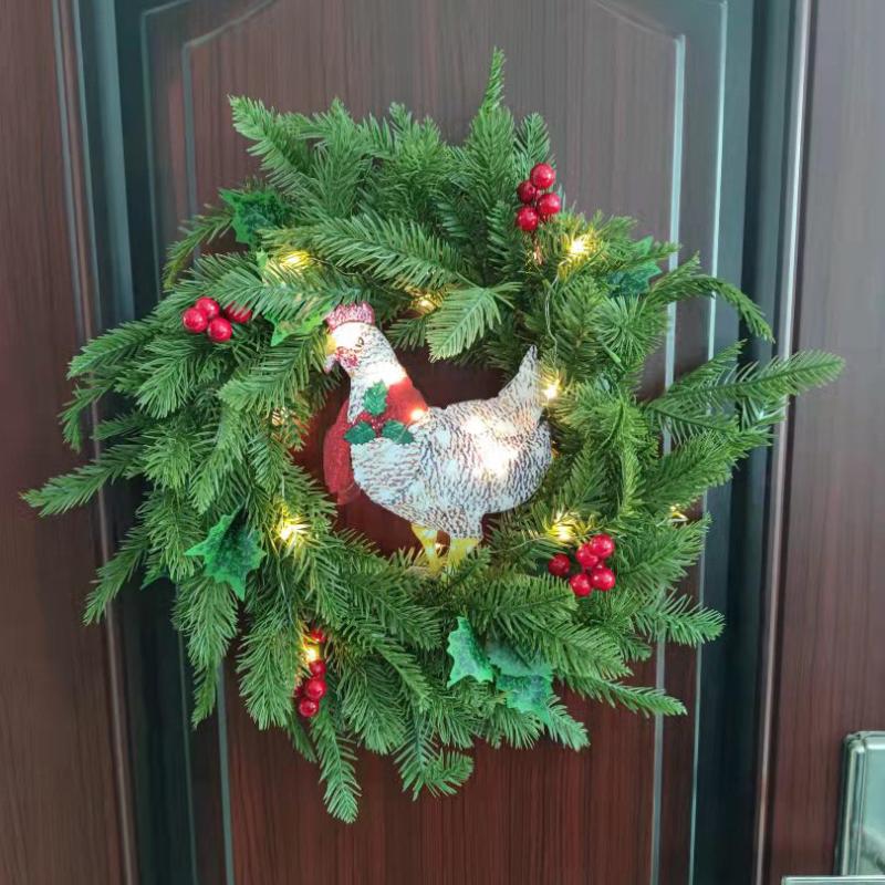 Christmas Decorations Light-Up Chicken With Scarf Wreath Ornament Turkey Garland LED Door Hanging
Christmas Decorations Light-Up Chicken With Scarf Wreath Ornament Turkey Garland LED Door Hanging