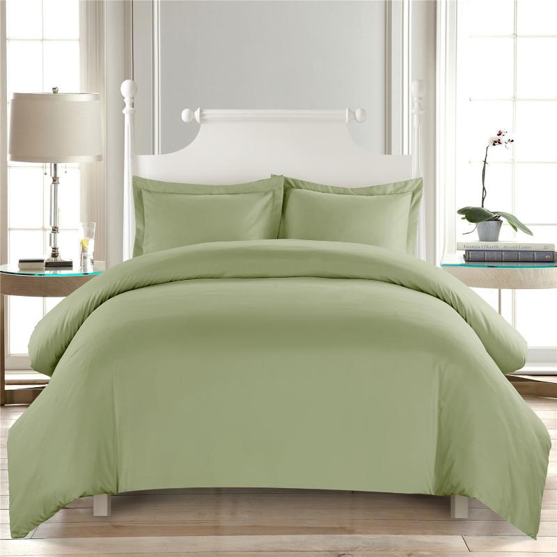 Microfine Three-Pieces Suit 100% Polyester Simplicity Plain Brushed Soft Duvet Cover Set Bedding Sets