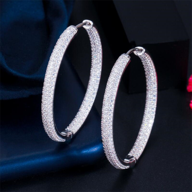 Choucong Brand Unique Personality Luxury Jewelry 18K Gold Fill Pave White Sapphire CZ Diamond Gemstones Party Zircon Women Wedding Clip Earring For Lo