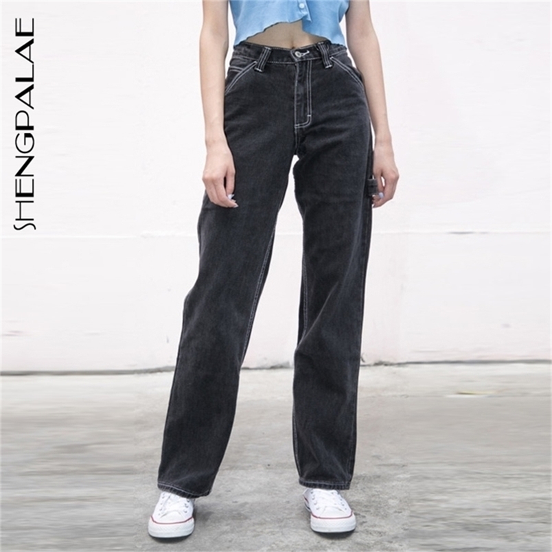 SHENGPALAE Summer Casual Jeans Woman Long Trousers Cowboy Female Loose Streetwear High Waist Straight Pants ZA3972 210708, Black gray
SHENGPALAE Summer Casual Jeans Woman Long Trousers Cowboy Female Loose Streetwear High Waist Straight Pants ZA3972 210708, Black gray