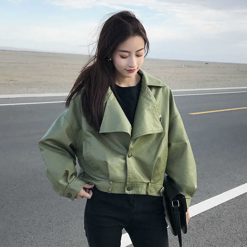 LY VAREY LIN Faux Soft Leather Motorcycle Jacket Short Biker Coat Single Breasted Big Pocket Outwear 210526, Beige
LY VAREY LIN Faux Soft Leather Motorcycle Jacket Short Biker Coat Single Breasted Big Pocket Outwear 210526, Beige