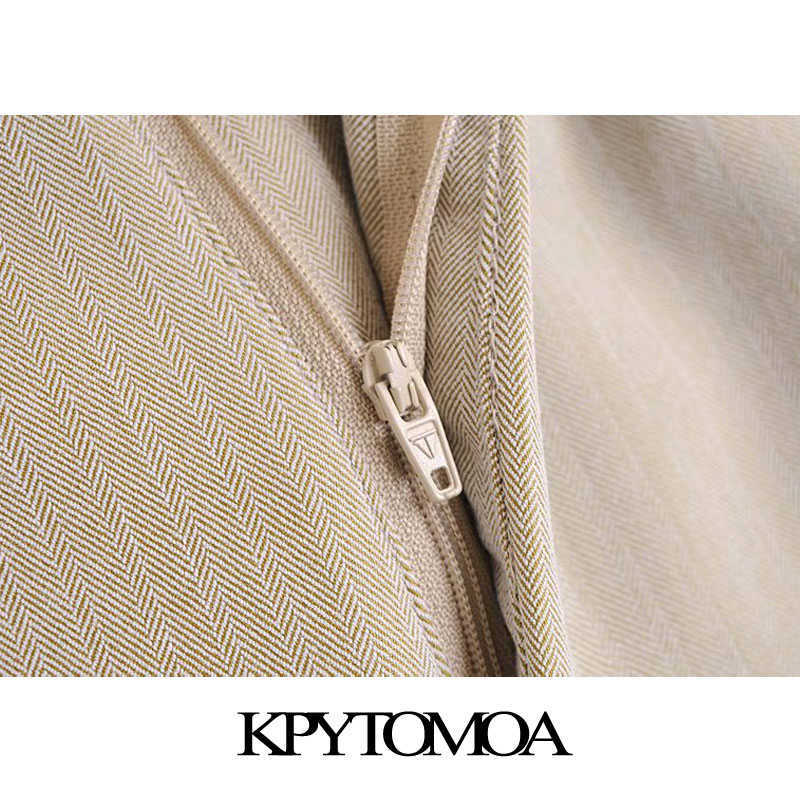 KPYTOMOA Women Chic Fashion Office Wear Side Pockets Shorts Vintage High Waist Zipper Fly Female Short Pants Mujer 210714