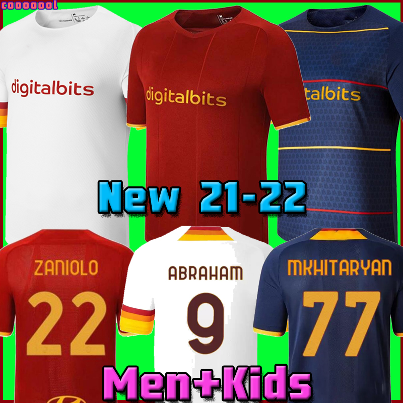 Soccer jersey ZANIOLO ROMA ABRAHAM PEDRO PASTORE TOTTI KLUIVERT KOLAROV 21 22 football shirt 2021 2022 Men + Kids kit uniforms maillot home away 3rd thrid fourth