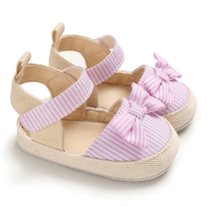 baby First Walkers Summer boy Girl Bowknot Sandals Anti-Slip Crib Shoes Soft Sole Prewalkers