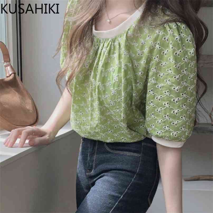Chic Hook Hollow-out Embroidery Womens Tops Causal Hit Color Puff Sleeve O-neck Blouse Summer Blusas Shirt 6J444 210603, Navy
Chic Hook Hollow-out Embroidery Womens Tops Causal Hit Color Puff Sleeve O-neck Blouse Summer Blusas Shirt 6J444 210603, Navy
