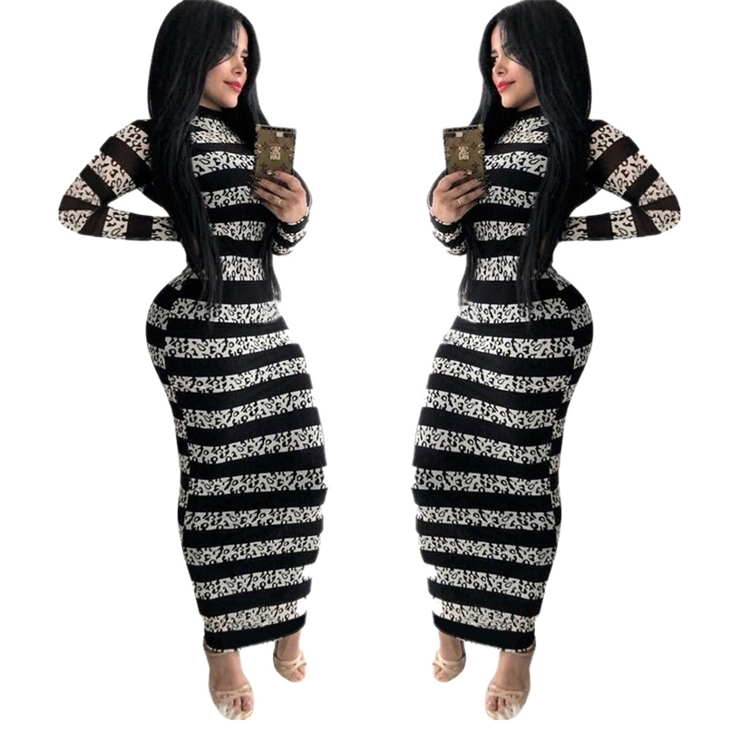 Autumn Winter Women's Clothing Striped Leopard Print Long-Sleeved Dress Plus Size S-3XL Elegant Sheath Ankle-Length Dresses 210525, Blue
Autumn Winter Women's Clothing Striped Leopard Print Long-Sleeved Dress Plus Size S-3XL Elegant Sheath Ankle-Length Dresses 210525, Blue