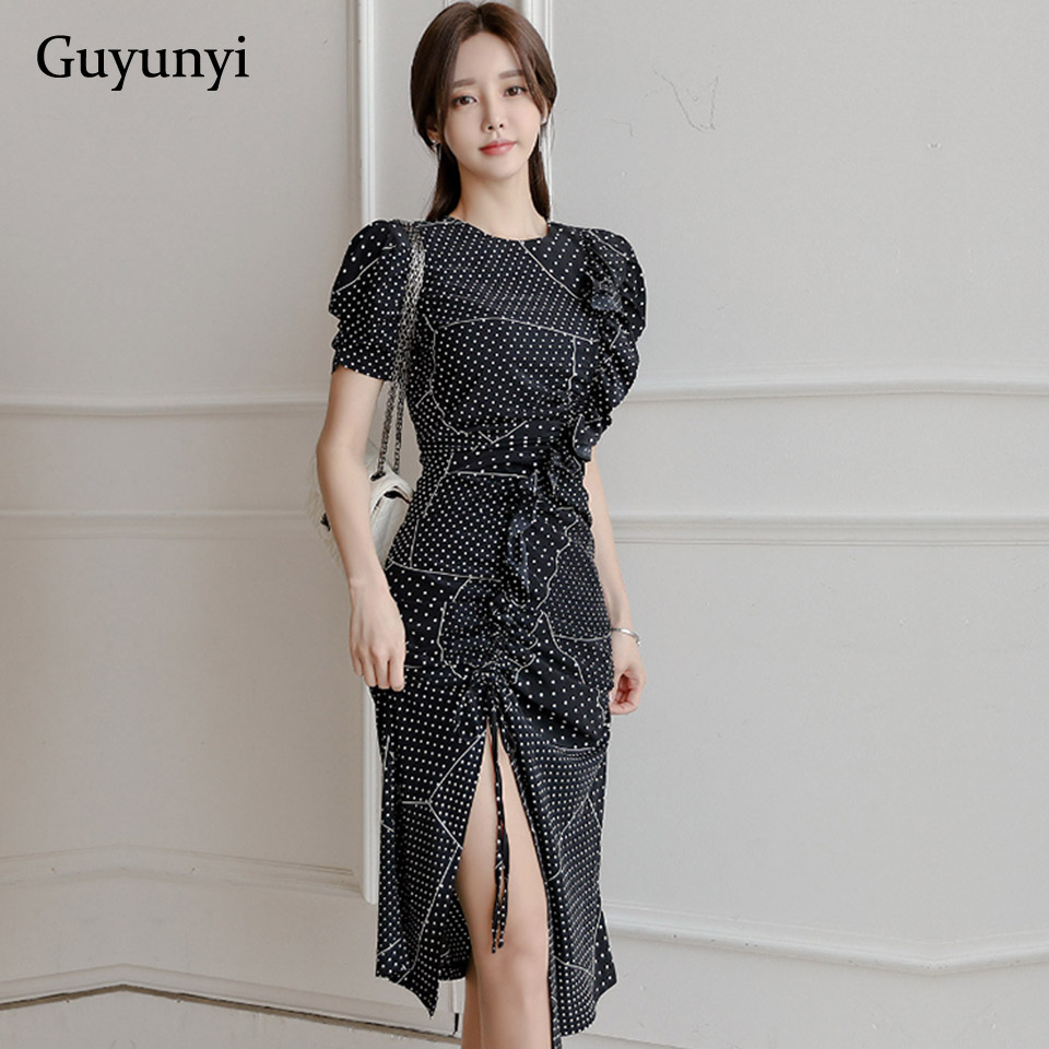dot elegant party dress 2021 summer simple high waist puff sleeve decoration ruffles asymmetry vintage british style dress women, Black;gray
dot elegant party dress 2021 summer simple high waist puff sleeve decoration ruffles asymmetry vintage british style dress women, Black;gray