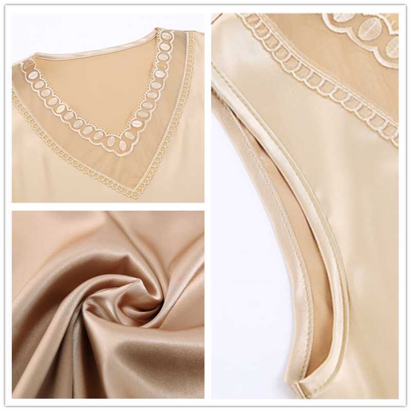 Korean Fashion Satin Women's Blouse Lace Office Lady Vest V-neck Plus Size Embroidered Women Tops Sleeveless Woman Top 210604