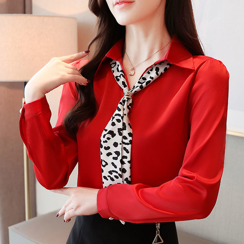 Blusas Mujer De Moda Spring Chiffon clothes Solid V-Neck White Blouse Women Long Sleeve Shirts office lady blouse 8354 50 210506