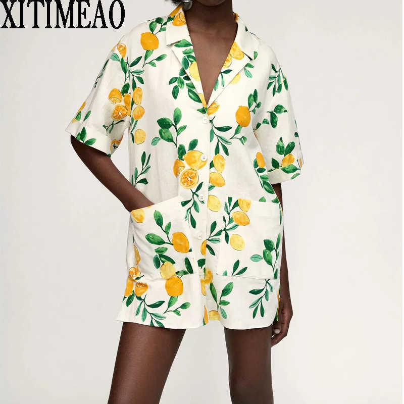 Za Women Summer Dresses Vintage Printing Casual Lapel Short Sleeve Shirt Dress Leisure Vacation Mini Skirt 210602, As picture
Za Women Summer Dresses Vintage Printing Casual Lapel Short Sleeve Shirt Dress Leisure Vacation Mini Skirt 210602, As picture