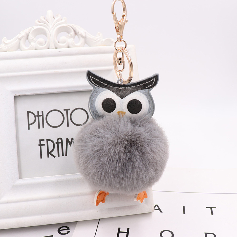 Cute Pompom Owl Keychain Plush Keyring Rabbit Fur Ball pompon Fluffy Leather cartoon Key Ring accessories Jewelry
Cute Pompom Owl Keychain Plush Keyring Rabbit Fur Ball pompon Fluffy Leather cartoon Key Ring accessories Jewelry