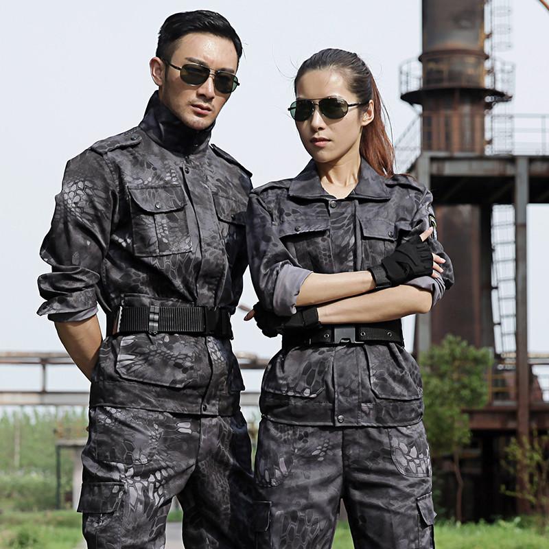 Men's Sets Snow Camouflage Military Uniform Tactical Suit Men Hunting Clothing Working Clothes CS Wear Tracksuits
