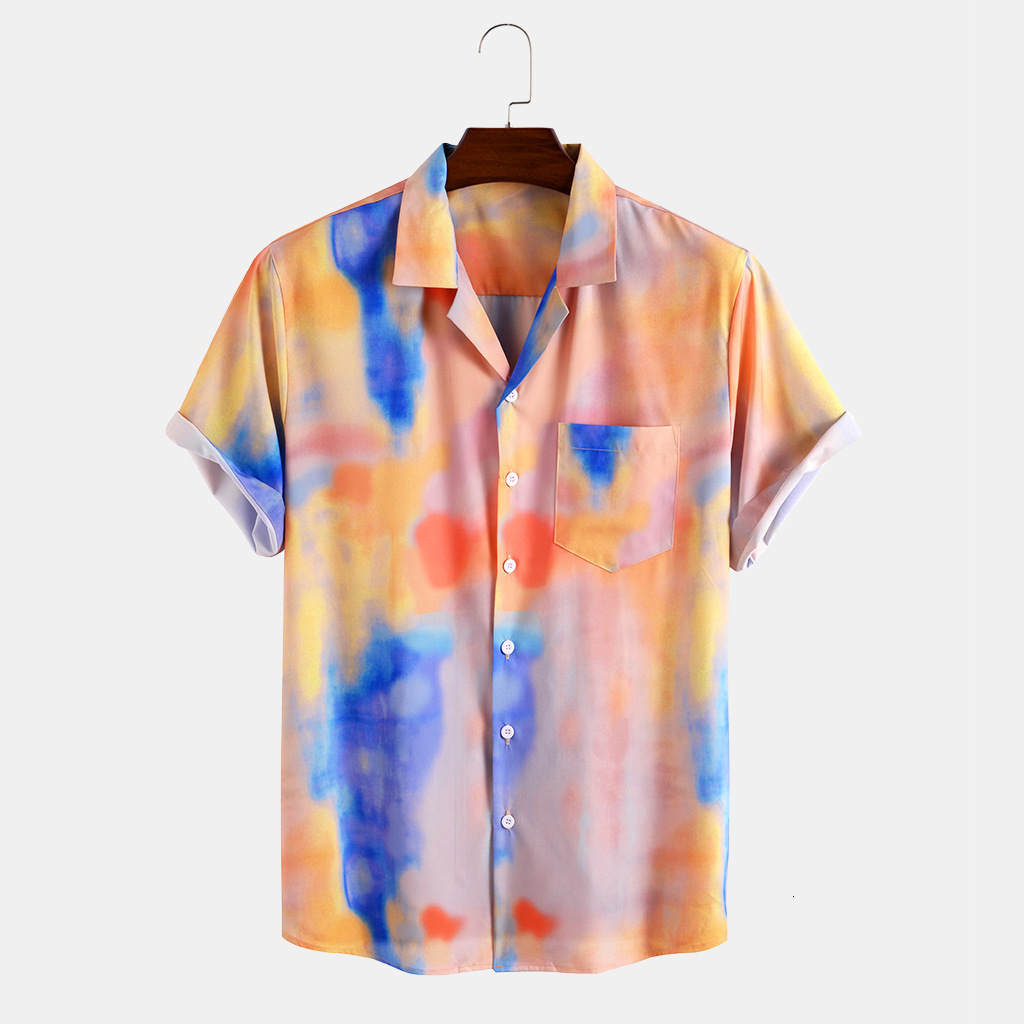 Men' Casual Shirts European and American Style Printed Lapel Short-sleeved Cotton Sweat-absorbent T0604 HS3U, Orange
Men' Casual Shirts European and American Style Printed Lapel Short-sleeved Cotton Sweat-absorbent T0604 HS3U, Orange