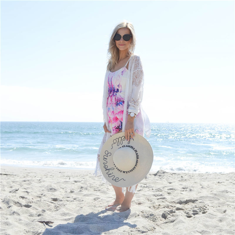 Tunics for beach Long Lace Beach Dress Women Swim Cover up Plus size Saida de Praia Robe Plage Kaftan #Q1011 210420